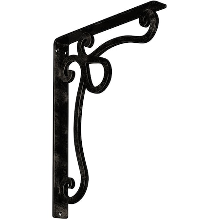 Ekena Millwork Orleans Wrought Iron Bracket, (Single center brace), Antiqued Pale Gold 1 1/2"W x 12"D x 15"H BKTM01X12X15SOLAPG